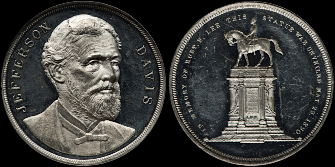 Jefferson Davis Lee Statue Unveiling 1890 Medal